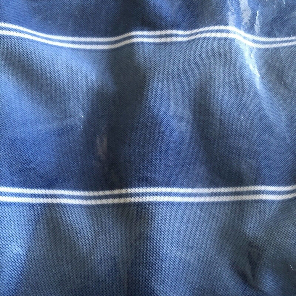 Gold Tri-Mountain Blue White StripePolo Shirt Short Sleeve Men's Size M NWT - Picture 5 of 6